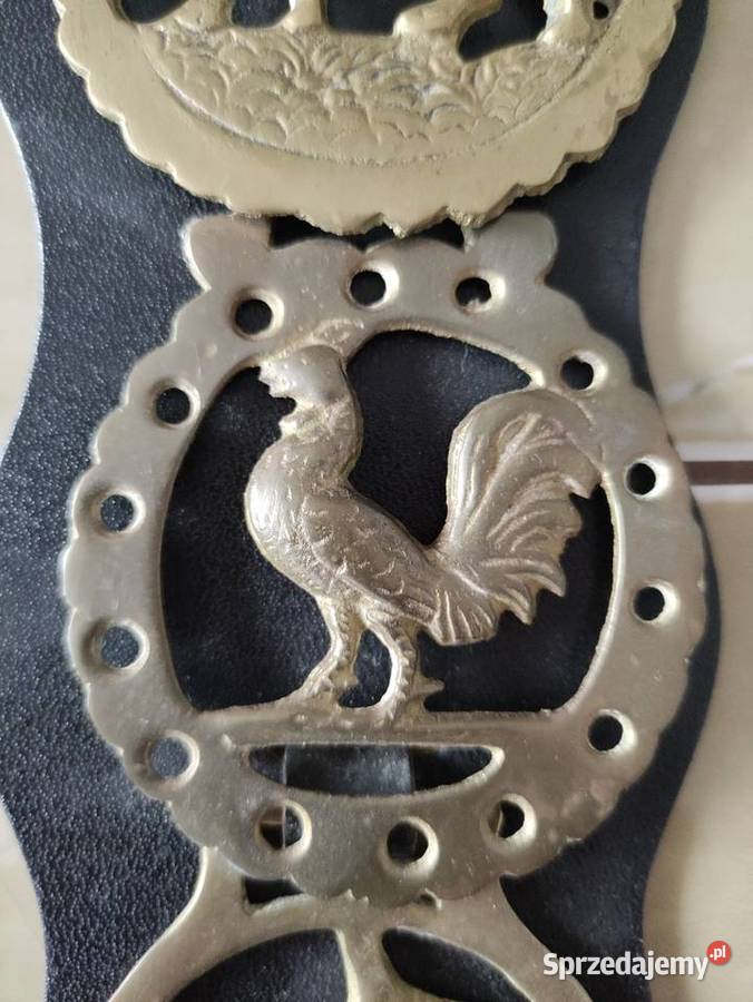 Mosiężne ozdoby do końskiej uprzęży Janów Lubelski