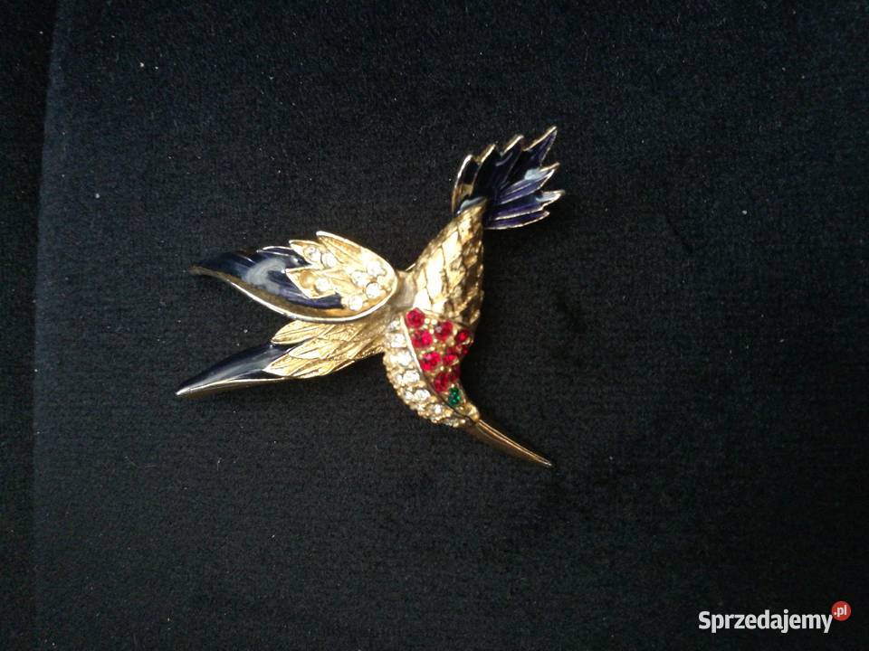 Broszka vintage 80 ptak koliberek Zegarki i Biżuteria Choszczno sprzedam