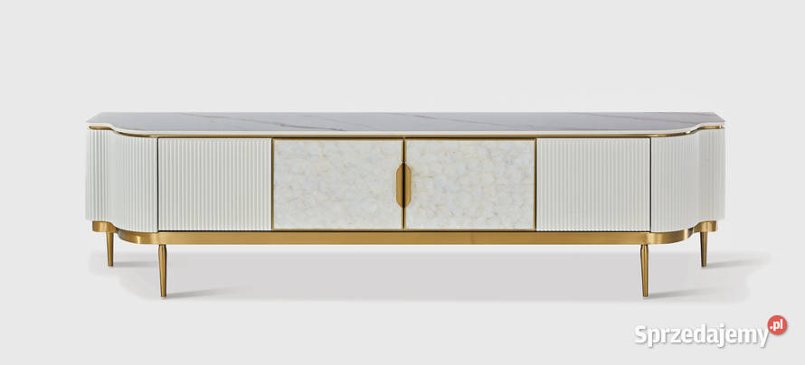 Komoda RTV kremowo złota Champion Glamour Golkowice