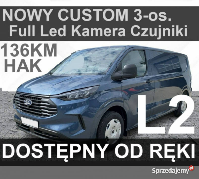 Ford Transit Custom L2 136 ręki Super FullLed niebieski Ford Szczecinek