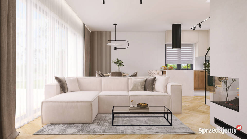 Nowoczesny Dom z garażem 136 m2 28 m2 poddasza asfalt Siadło Dolne