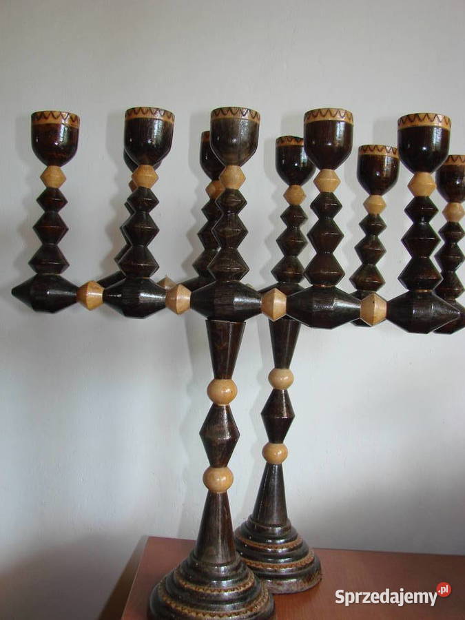 stare drewniane świeczniki pomorskie