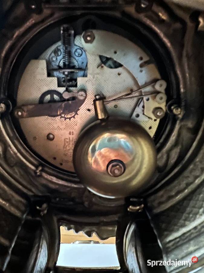 Zegar kominkowy mechaniczny bogato zdobiony