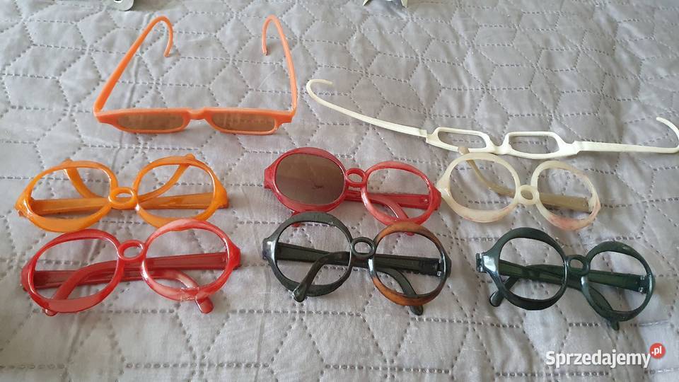 Zabawki stare PRL kot i pies dmuchany okulary