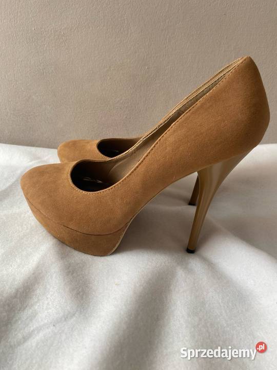 Szpilki w kolorze karmelowym śląskie Dąbrowa Górnicza