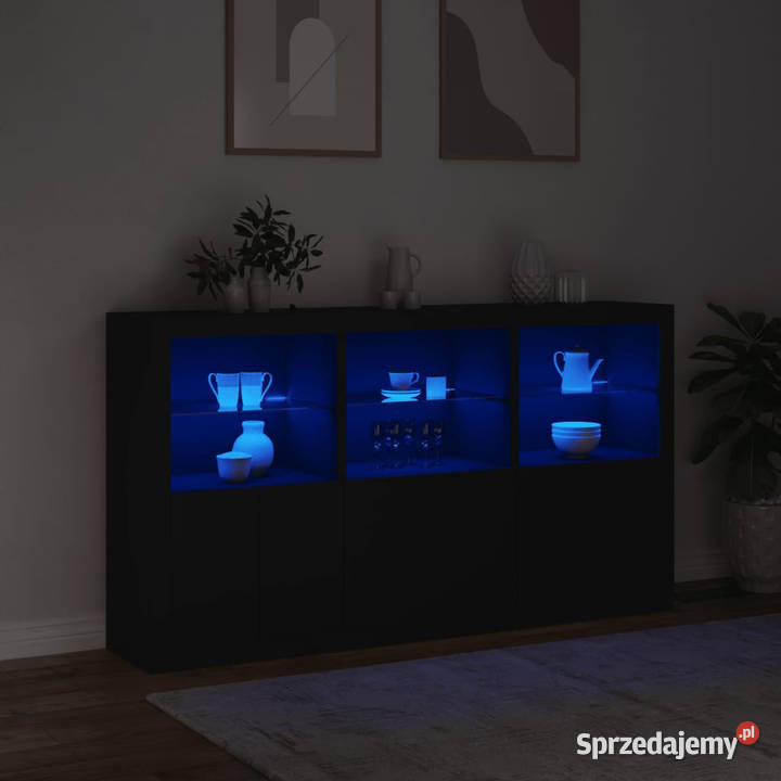 Szafka z oświetleniem LED czarna 1815x37x100 Warszawa