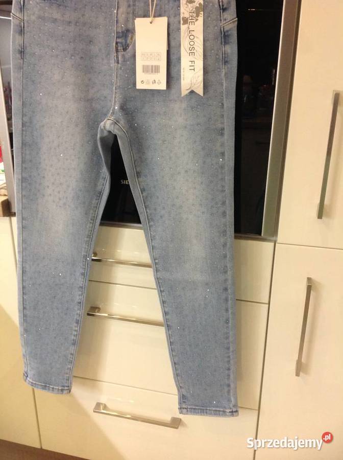 Spodnie Rurki Jeans Damskie M Sara 2728 Mieniące