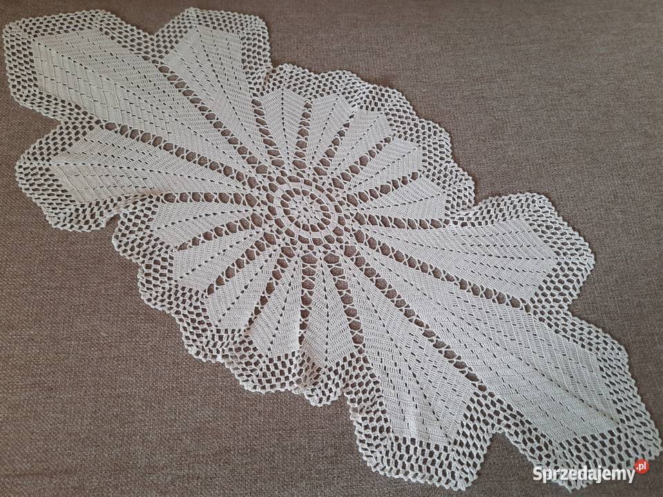 Bawełniana duża serweta szydełkowa serwetka Łódź