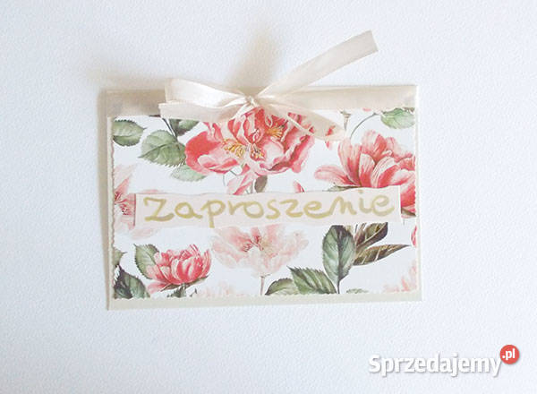 pastelowe zaproszenie bez tekstu kwiatu Pozostałe Kielce