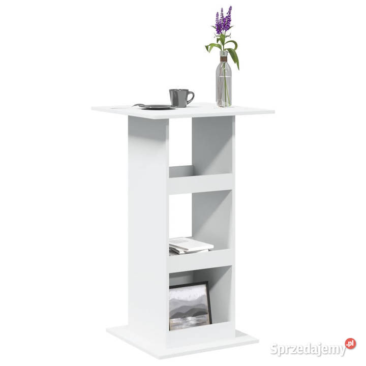 Stolik barowy z półkami biały 60x60x102 WM854328 Stoły Warszawa sprzedam