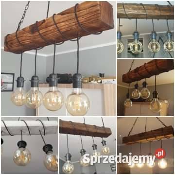 Lampa wisząca stara belka retro rustykalne Warszawa