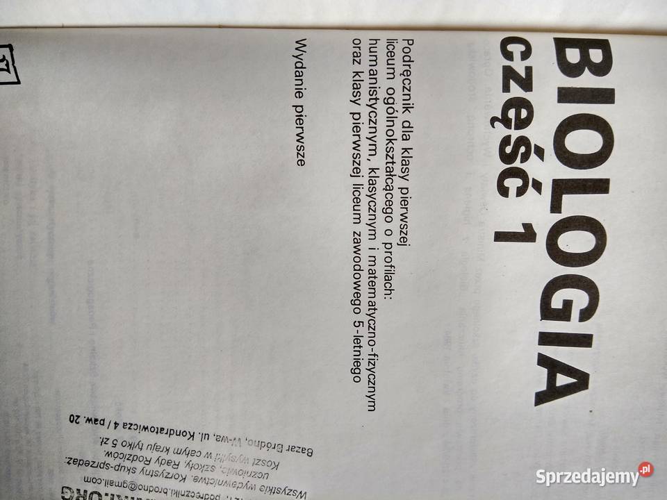 Biologia unikatowe egzemplarz Warszawa