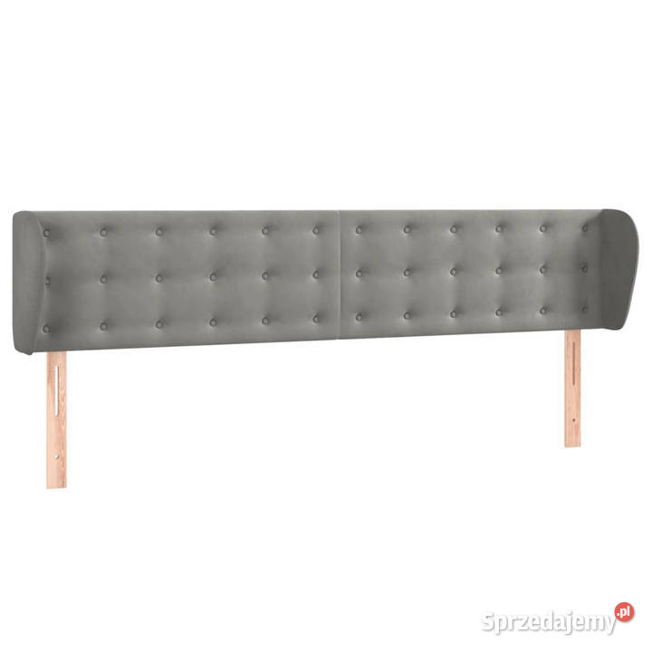 Zagłówek uszak jasnoszary 203x23x7888 aksamitny Warszawa