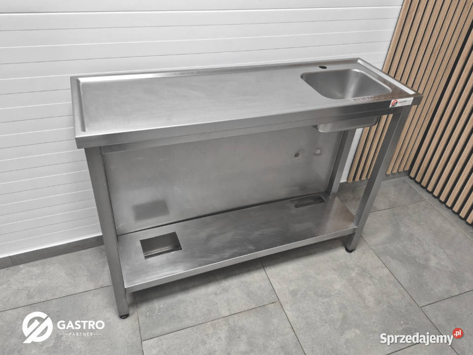Zlew z półka ze stali nierdzewnej 1200x400x850 wielkopolskie