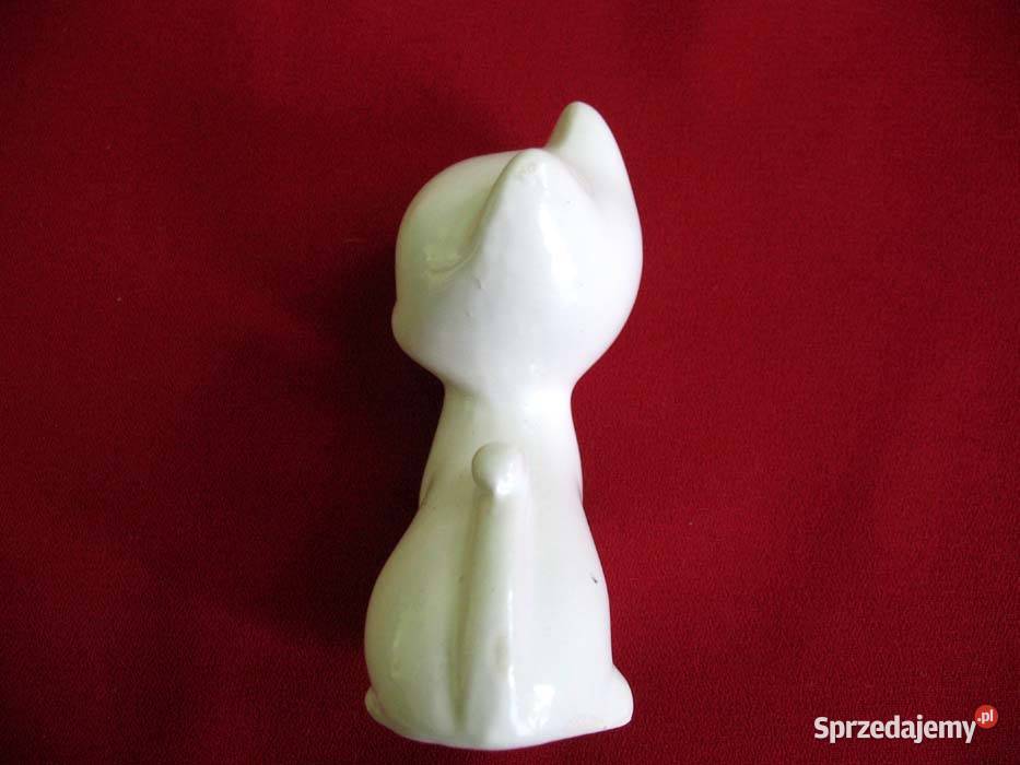 Kot biały mały kotek porcelana 7 x 4 x 3 mazowieckie Siedlce