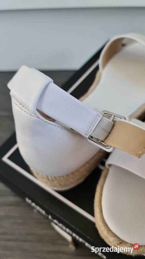 Nowe skórzane espadryle sandały Karl Lagerfeld Sandały i klapki Nowogard