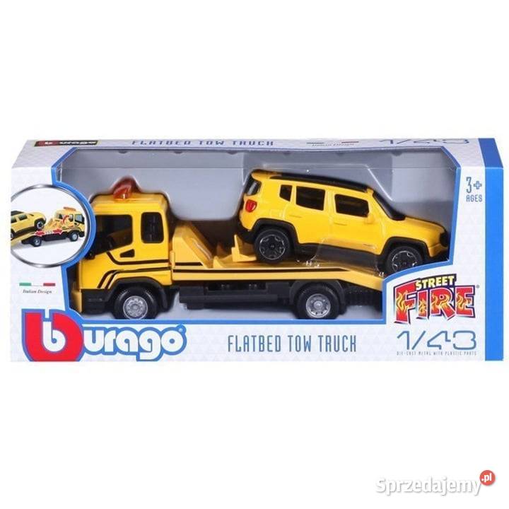BURAGO METALOWY SAMOCHÓD Z LAWETĄ 143 ŻÓŁTY Bburago Łódź sprzedam