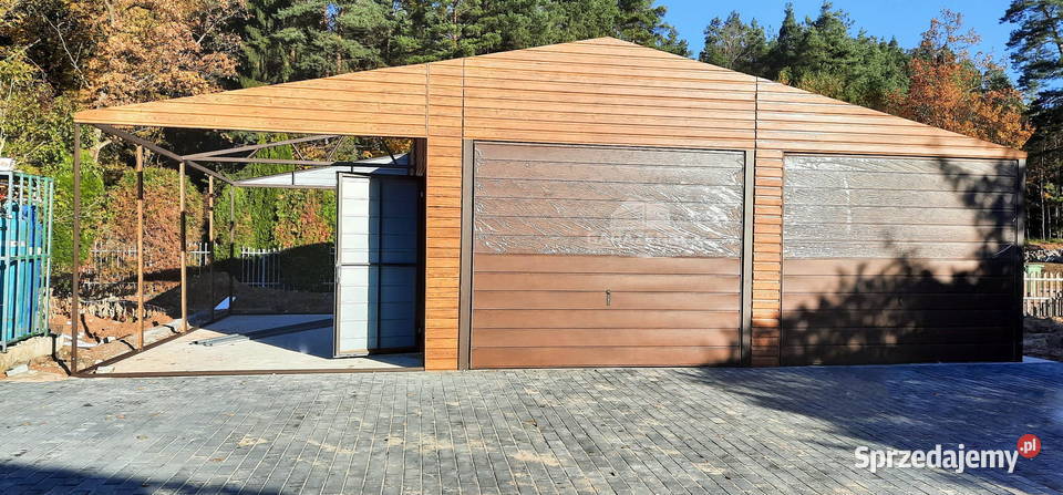 GARAŻ BLASZANY 65m x 6m 3m WIATA DWUSPAD DRZWI Łapanów