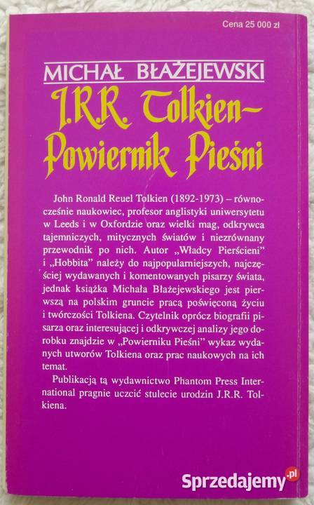 JRR Tolkien powiernik pieśni Michał Błażejewski Warszawa