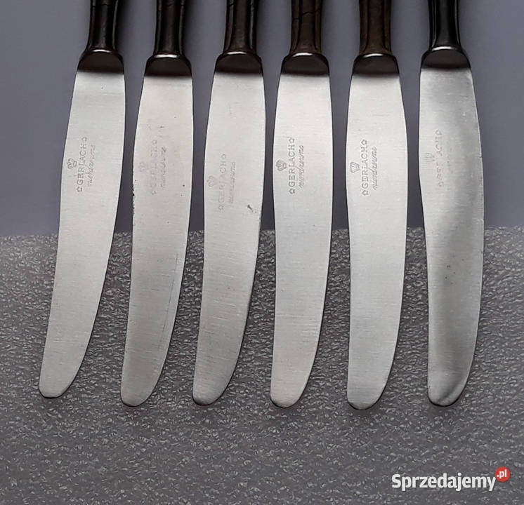 Noże obiadowe BAKELIT Gerlach sztućce PRL śląskie Dąbrowa Górnicza