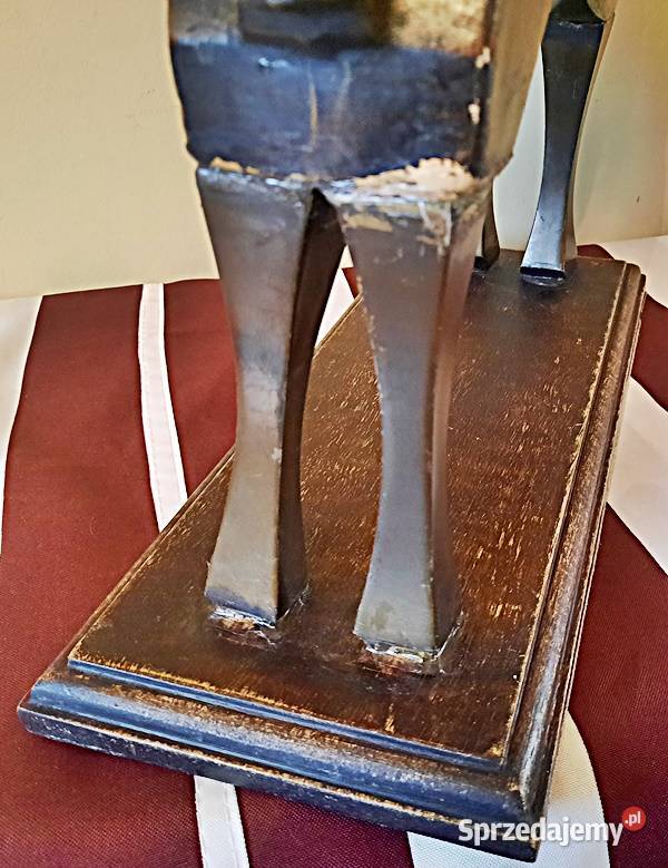 Koń dekoracja ceramika drewno wysokość 35 Ostrów Wielkopolski