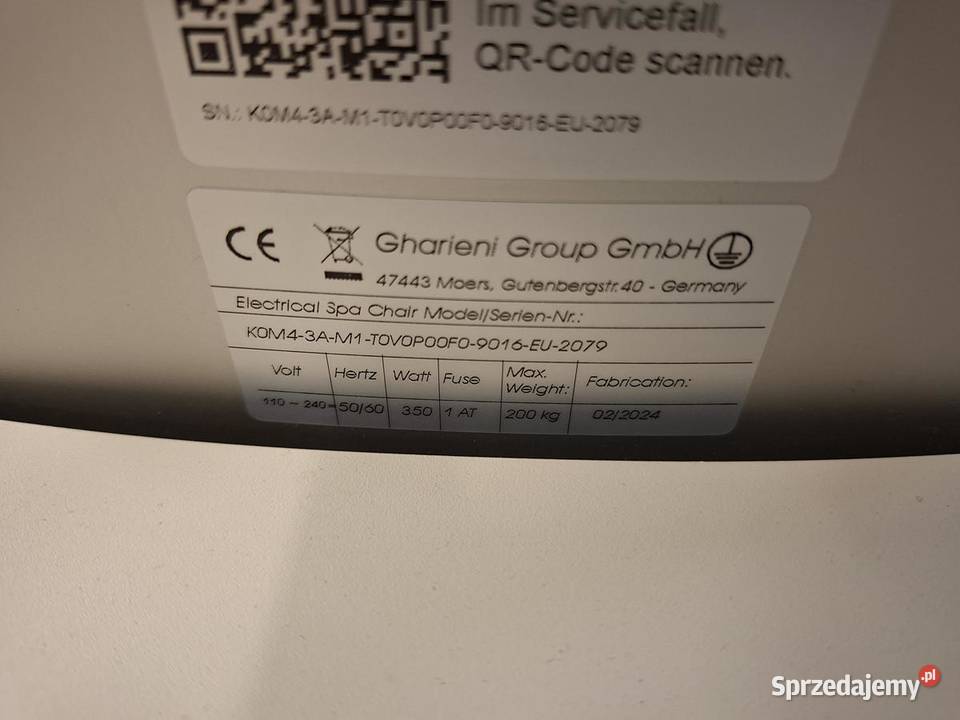 Fotel kosmetyczny GHARIENI Lina Select Alu 2024 mazowieckie Warszawa