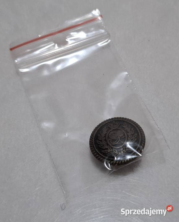 Guzik na stopce Herb liść laurowy korona 20x7mm Czeladź