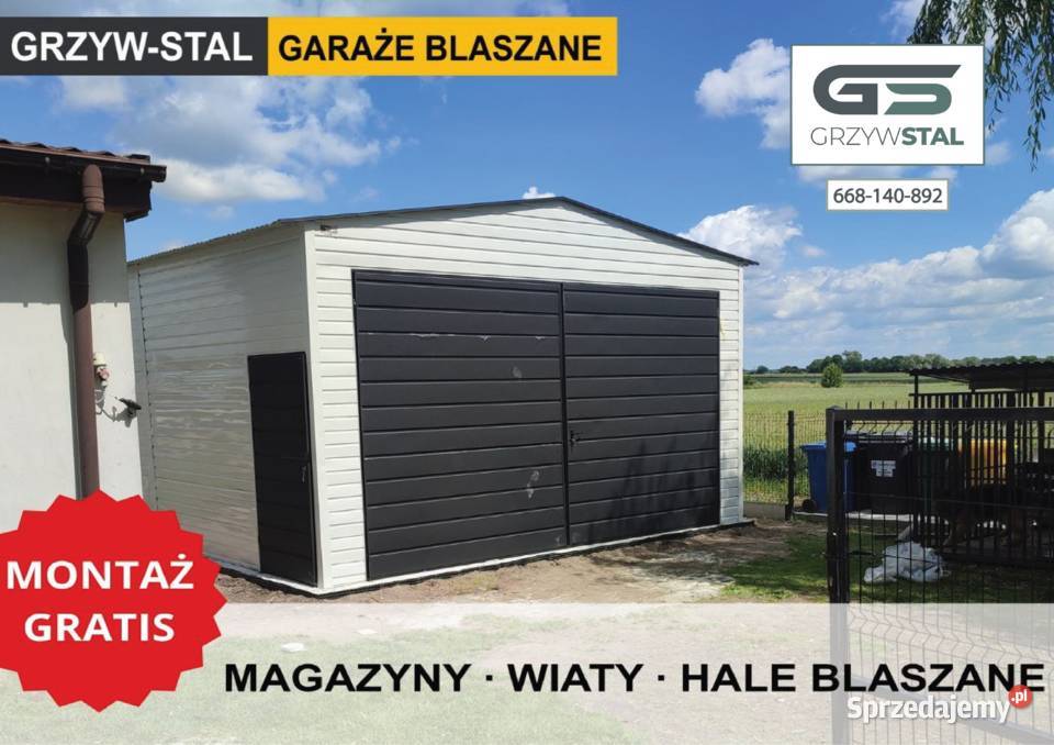 Garaż Blaszany Biały Garaże Blaszane Wiata Nowy Dwór Mazowiecki