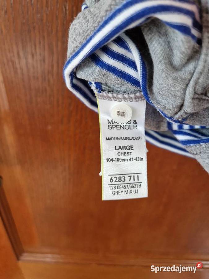 Szara bawełniana koszulka polo w paski męska małopolskie Bibice sprzedam