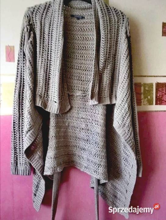 RESERVED sweter Narzutka Beż Wiązany Z paskiem Leszno