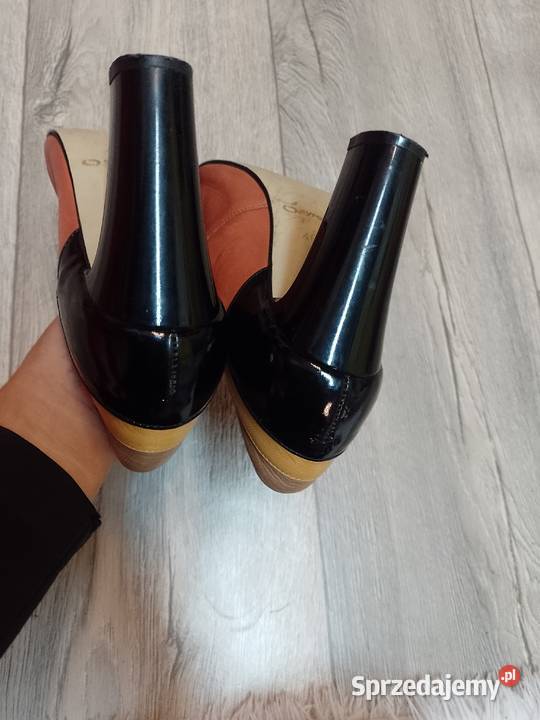 40 Syrena Ekskluzywne Brązowe czółenka biznesowe 25.5cm Kraków