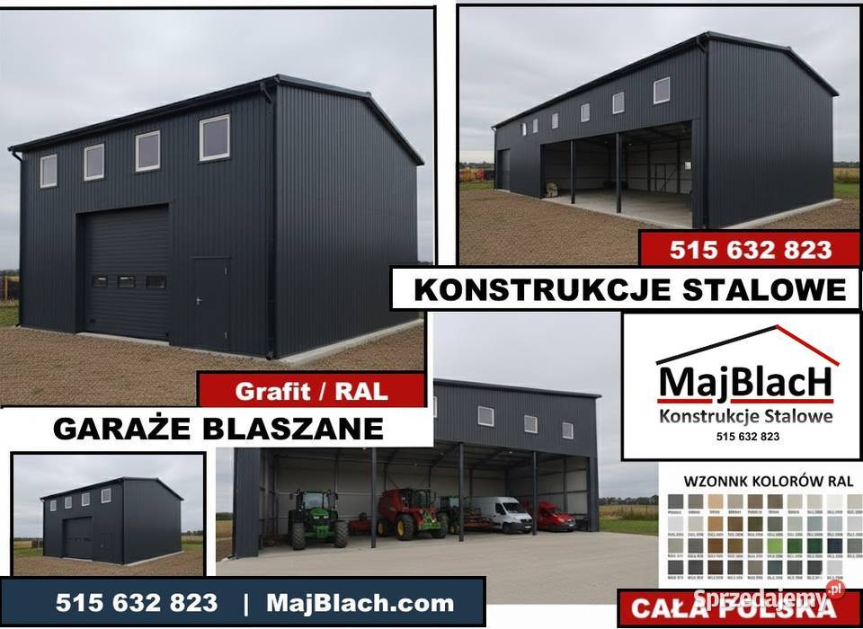 A17 15 Wiata Brązowa Hala Garaż RAL Montaż 177zł/m2 Gdańsk