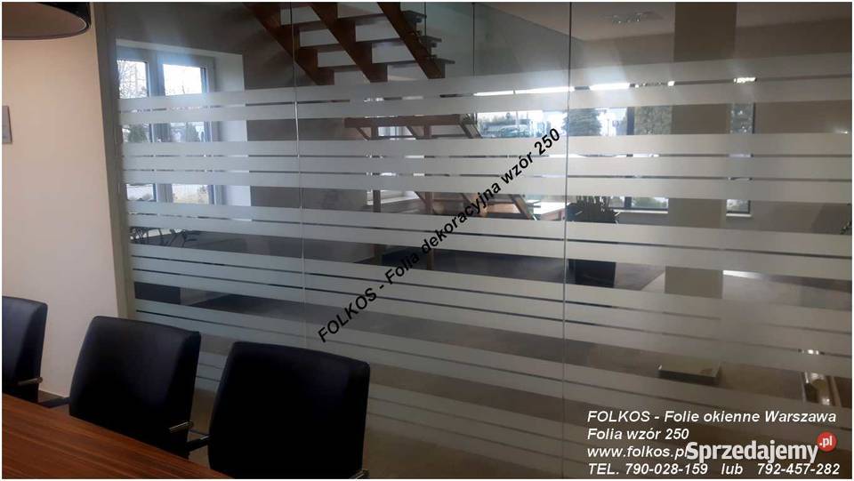 Oklejanie szyb Warszawa Folkos folie do biura