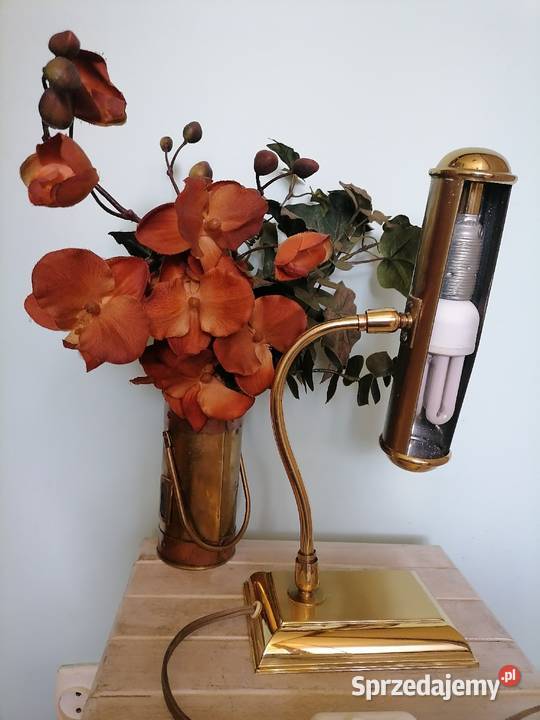 Stara mosiężna lampa gabinetowa z łat 60 tych Kraków