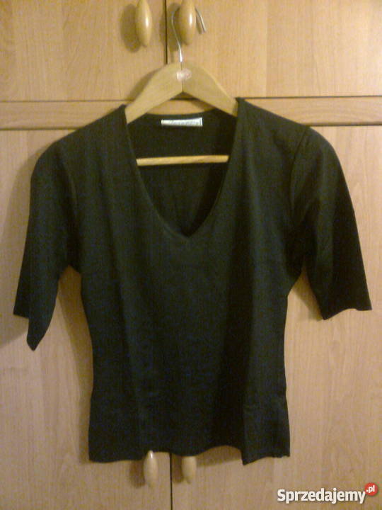 Bluzka czarna elegancka z krótkim rękawem czarny Grodzisk Mazowiecki