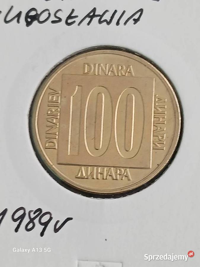 100 Dinarów Jugosławia 1989