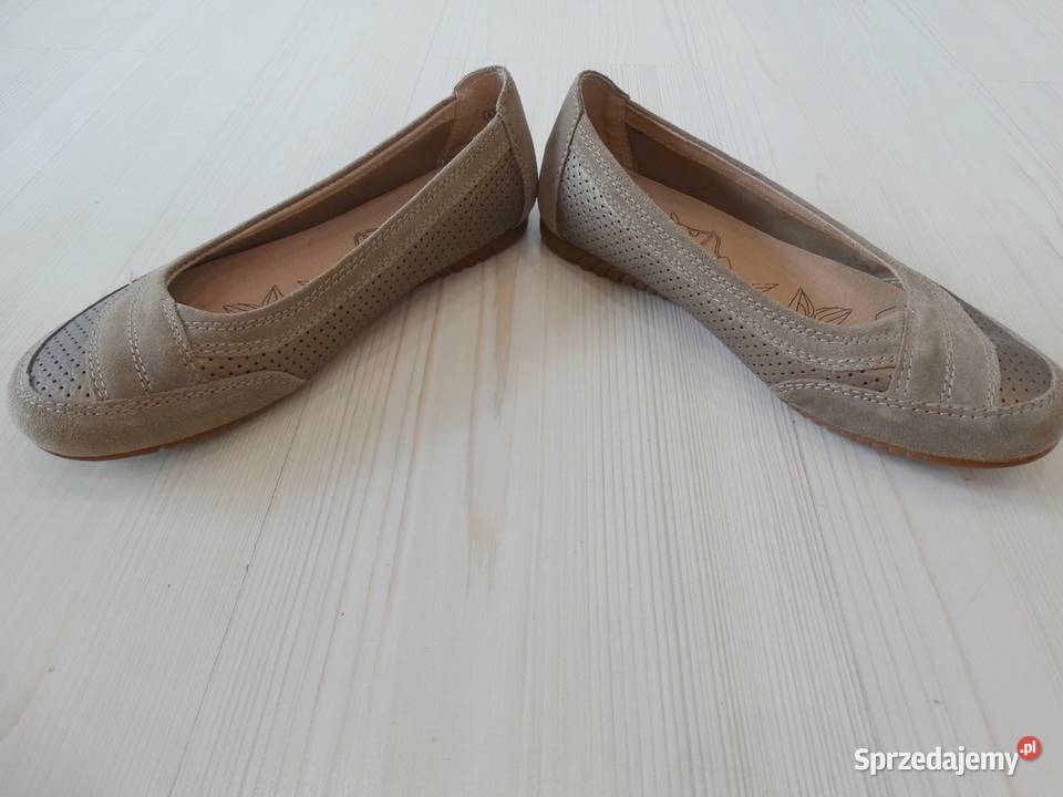 Buty Skórzane Skóra Naturalna Półbuty Baleriny Łomża