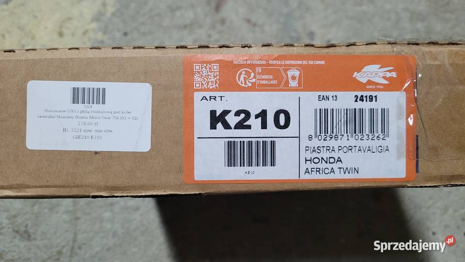 Honda xrv 750 płyta monokey kappa givi Jasło