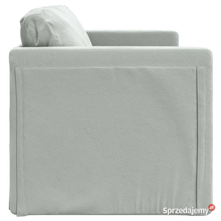 Sofa podłogowa 2w1 jasnoszara 122x204x55 aksamit Warszawa sprzedam