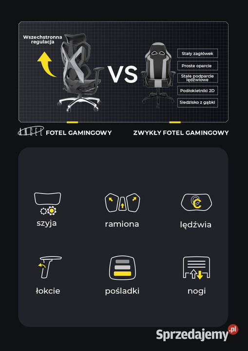 Fotel ergonomiczny gamingowy Angel Furia Black Fotele i krzesła obrotowe Jarosław