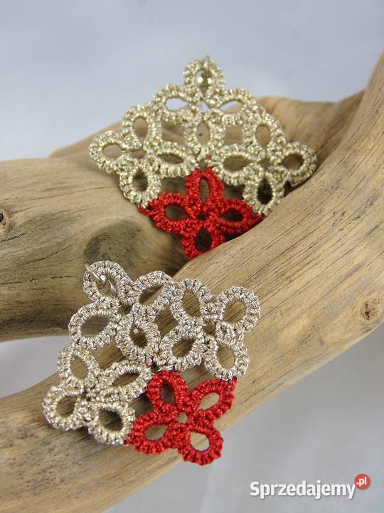 Kolczyki koronkoweróżne wzory kolory małopolskie Wiśniowa