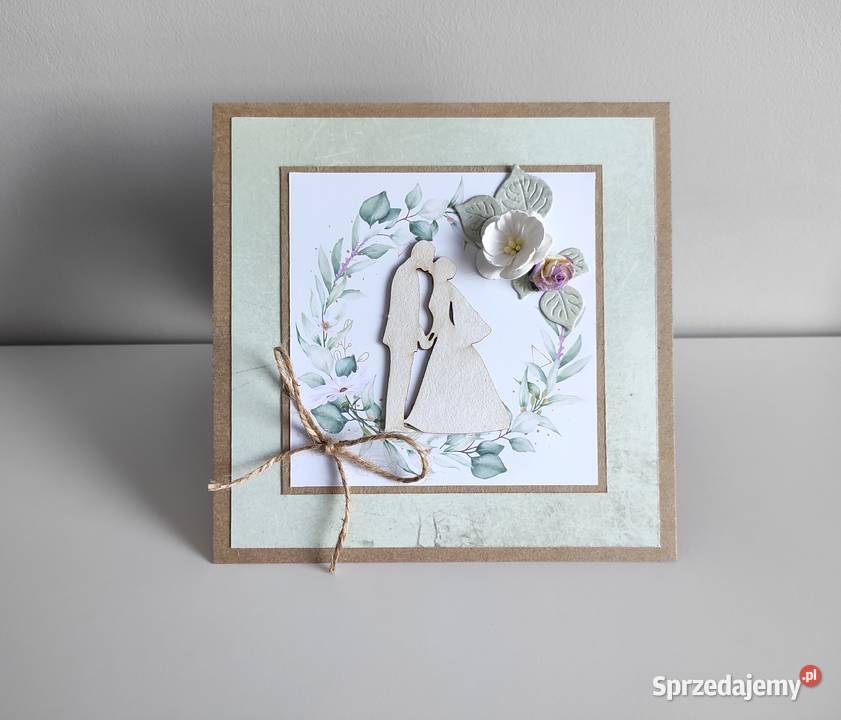 Kartka ręcznie robiona na Ślub handmade łódzkie Łódź