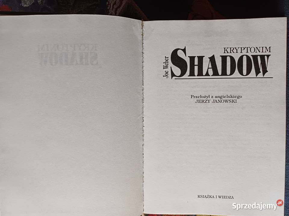 Kryptonim Shadow Joe Weber Proza i poezja Książki i Podręczniki Kraków