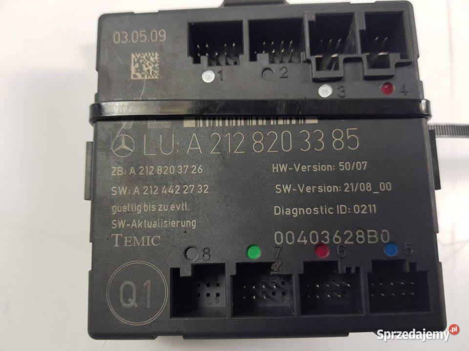 STEROWNIK DRZWI A2128203385 MERCEDES W212 Motoryzacja Lipno