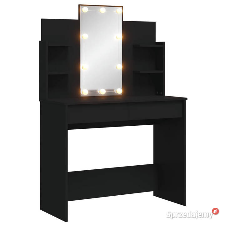 Toaletka z oświetleniem LED czarna 96x40x142 mazowieckie Warszawa