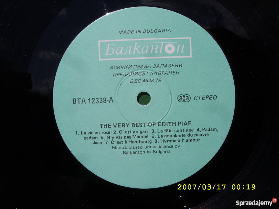 Pop LP EDITH PIAF16 FABULOUS TRACKS pop sprzedam