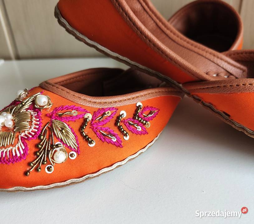 Nowe buty balerinki 39 38 pomarańczowe zdobione Balerinki zachodniopomorskie Szczecin
