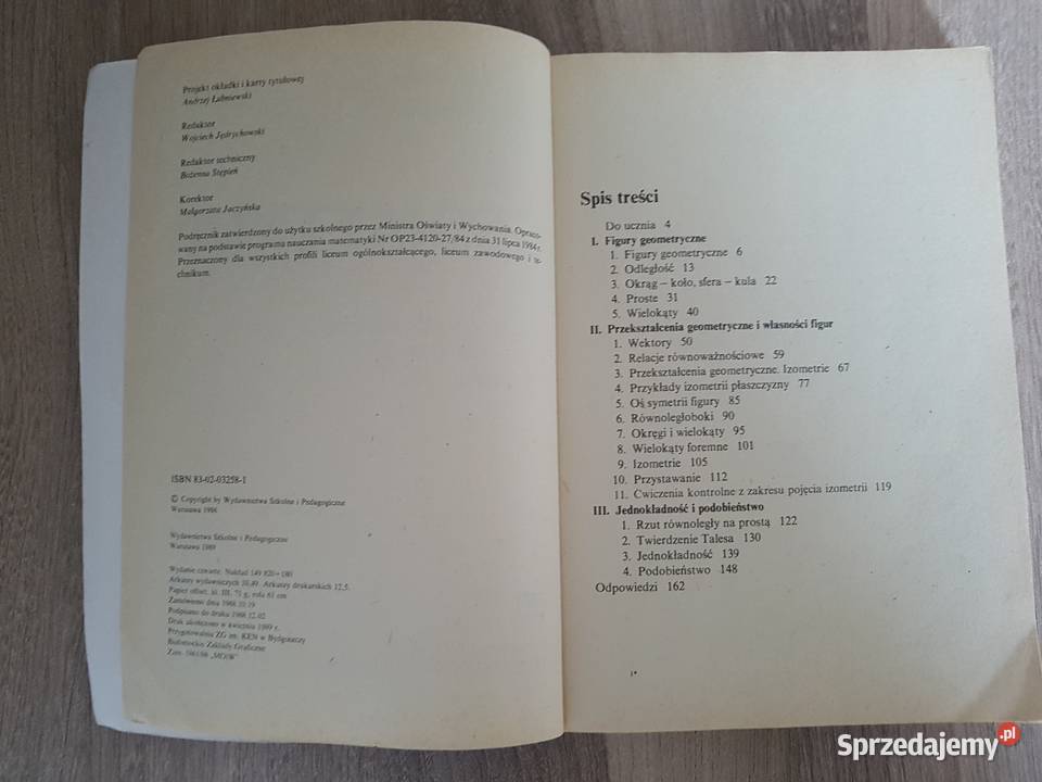 Łomnicki Treliński Geometria 1989 matematyka Podręczniki Nowy Sącz
