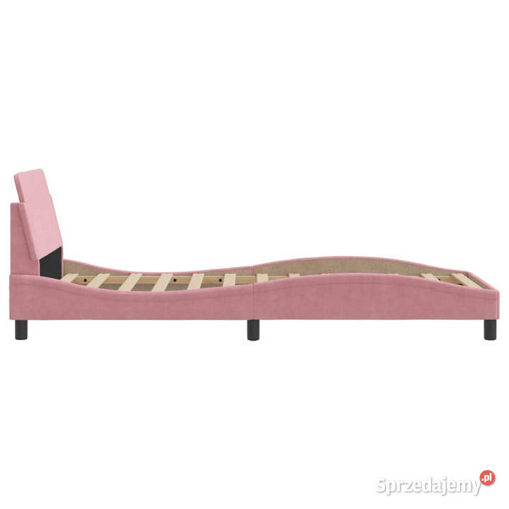 Rama łóżka z zagłówkiem bez materaca różowa 74cm