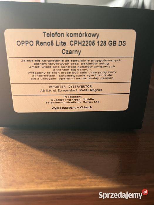 OPPO Reno5 Lite CPH2205 128 GB DS Czarny Tuliszków